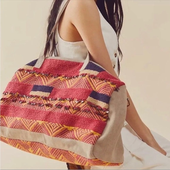 Free People Handbags - Free People! First Class Embellished Weekender Bag in Primrose Garden NWOT!